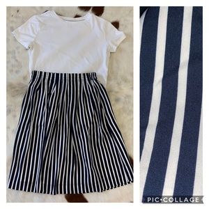 J Crew • Navy & White Skirt